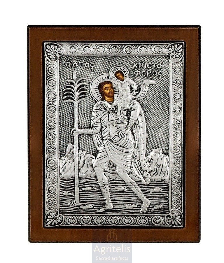 Icoană din argint, Agritelis Church Supplies, ieraskevi.com, Maica Domnului însărcinată — 23 x 17 cm