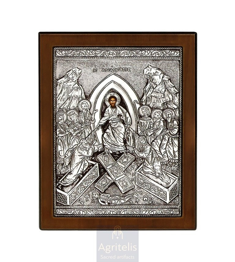 Ασημένια Εικόνα, Αγριτέλης Εκκλησιαστικά, ieraskevi.com, ΠΑΝΑΓΙΑ ΕΓΚΥΜΟΝΟΥΣΑ    23 x 17cm