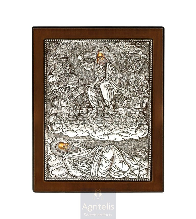 Icoană din argint, Agritelis Church Supplies, ieraskevi.com, Maica Domnului însărcinată — 23 x 17 cm