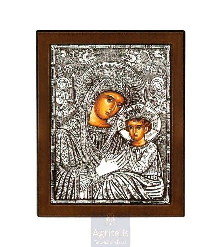 Сребрна икона, Αγριτέλης Црквене ствари, ieraskevi.com, ПРЕСВЕТА БОГОРОДИЦА ТРУДНА    23 x 17cm