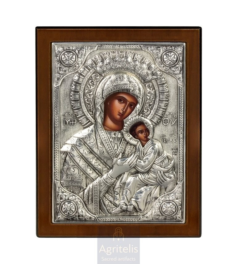 Сребрна икона, Αγριτέλης Црквене ствари, ieraskevi.com, ПРЕСВЕТА БОГОРОДИЦА ТРУДНА    23 x 17cm