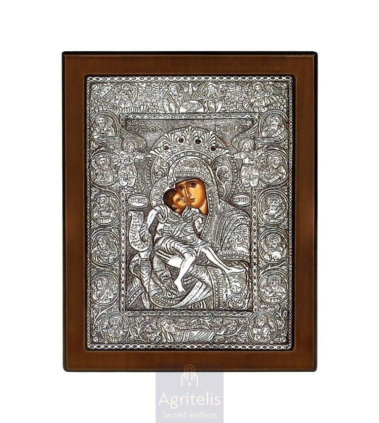 Silver Icon, Agritelis Church Supplies, ieraskevi.com, The Expectant Theotokos — 23 x 17cm