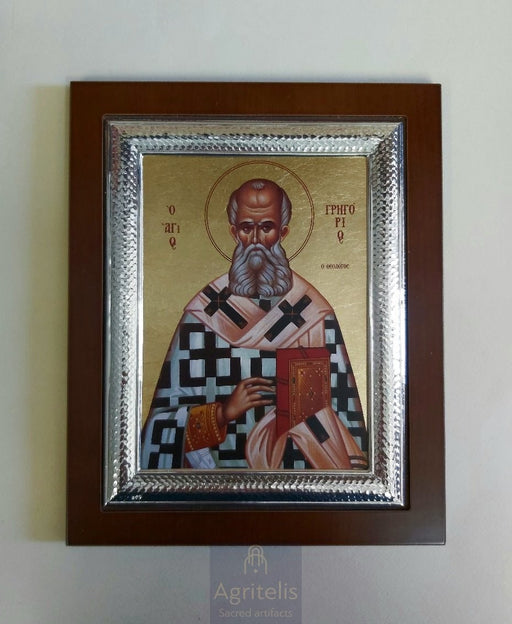 Сребрна икона, Αγριτέλης Црквене ствари, ieraskevi.com, СВЕТИ ГРИГОРИЈЕ БОГОСЛОВ 26,5 x 21,5 cm