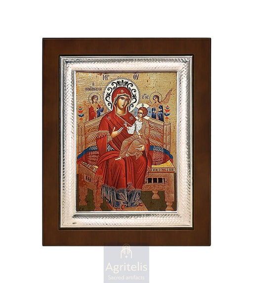 Сребрна икона, Αγριτέλης Црквене ствари, ieraskevi.com, ПРЕСВЕТА БОГОРОДИЦА ПАНТАНАСА 26,5 x 21,5 cm
