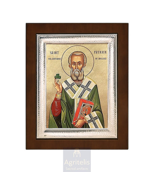 Сребрна икона, Αγριτέλης црквени предмети, ieraskevi.com, Свети Патрикије 26,5 x 21,5 cm
