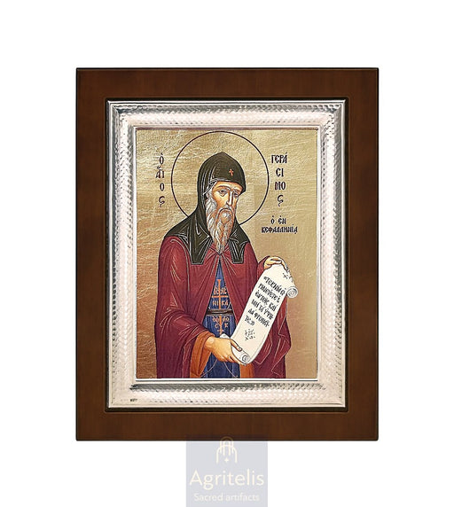 Icoană din argint, Agritelis Church Supplies, ieraskevi.com, Sfântul Gherasim — 26,5 x 21,5 cm