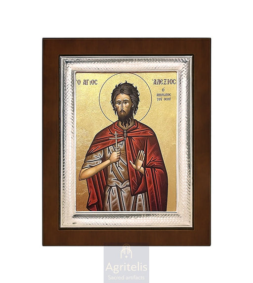 Icoană din argint, Agritelis Church Supplies, ieraskevi.com, Sfântul Alexie — 26,5 x 21,5 cm