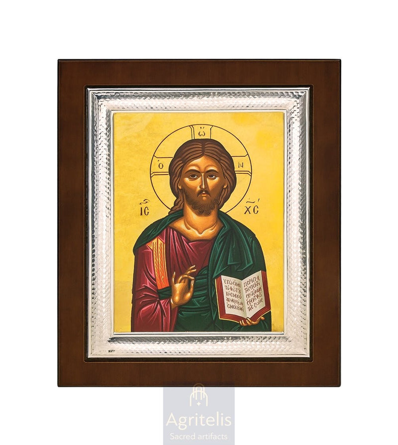Ασημένια Εικόνα, Αγριτέλης Εκκλησιαστικά, ieraskevi.com, ΧΡΣΤΟΣ ΘΕΜΑ Α 26,5 x 21,5 cm