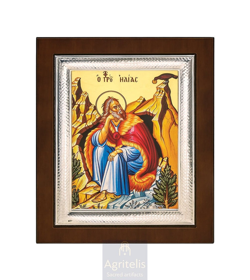 Icoană din argint, Agritelis Church Supplies, ieraskevi.com, Prorocul Ilie — 26,5 x 21,5 cm