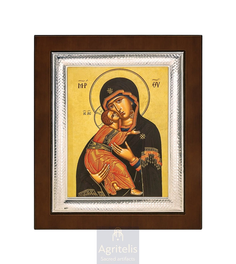 Сребърна икона, Αγριτέλης Църковни, ieraskevi.com, ПАНАГИЯ ГЛИКОФИЛУСА ВЛАДИМИР 26,5 x 21,5 cm