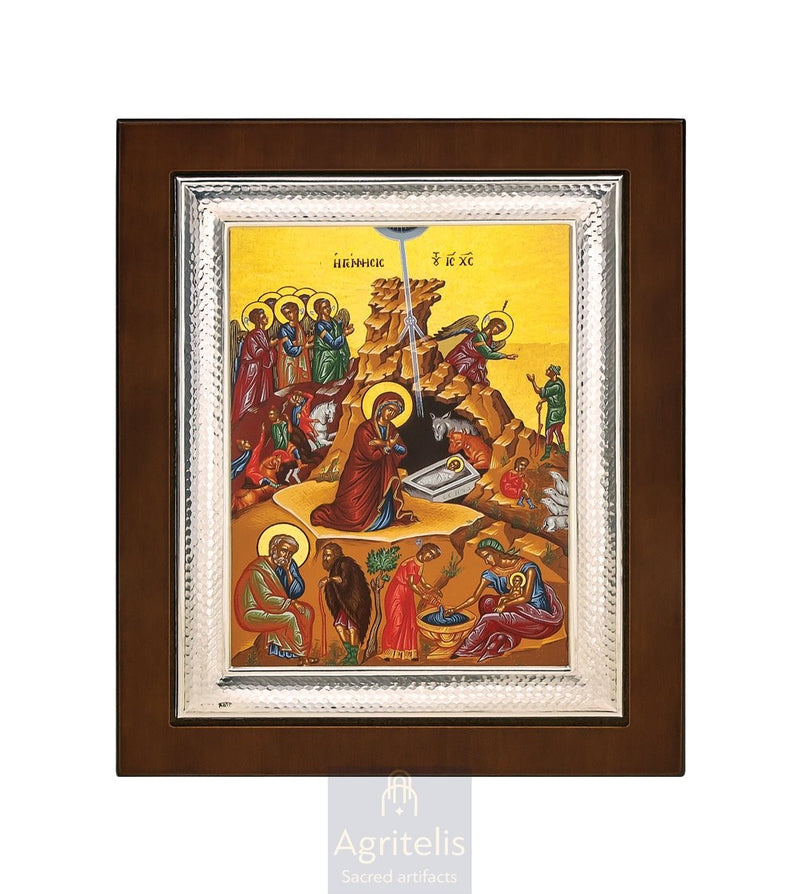 Сребърна икона, Αγριτέλης Църковни, ieraskevi.com, РОЖДЕСТВО 26,5 x 21,5 cm