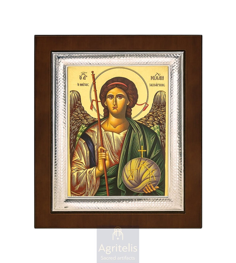 Серебряная икона, Αγριτέλης церковные, ieraskevi.com, АРХАНГЕЛ МИХАИЛ 26,5 x 21,5 cm