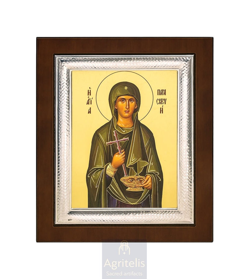 Сребрна икона, Αγριτέλης црквени предмети, ieraskevi.com, Света Параскева 26,5 x 21,5 cm
