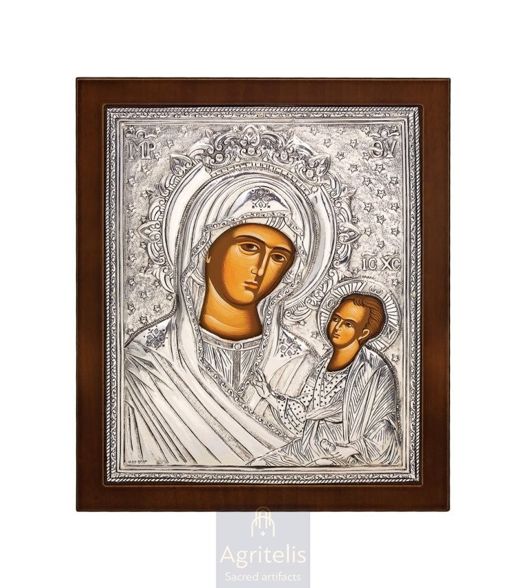 Icoană din argint, Agritelis Church Supplies, ieraskevi.com, Maica Domnului Hodegitria