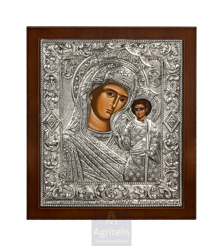 Silver Icon, Agritelis Church Supplies, ieraskevi.com, Theotokos Grigorousa