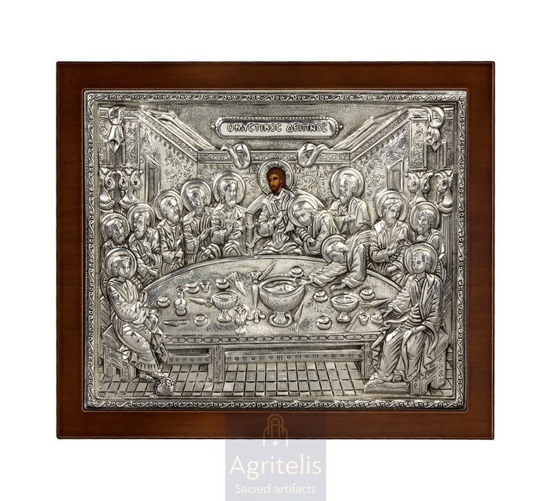 Cina cea de Taină — Icoană din argint 925, 27 × 23 cm