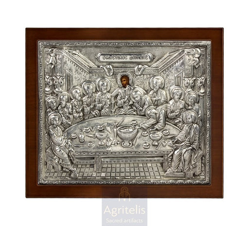 Cina cea de Taină — Icoană din argint 925, 27 × 23 cm