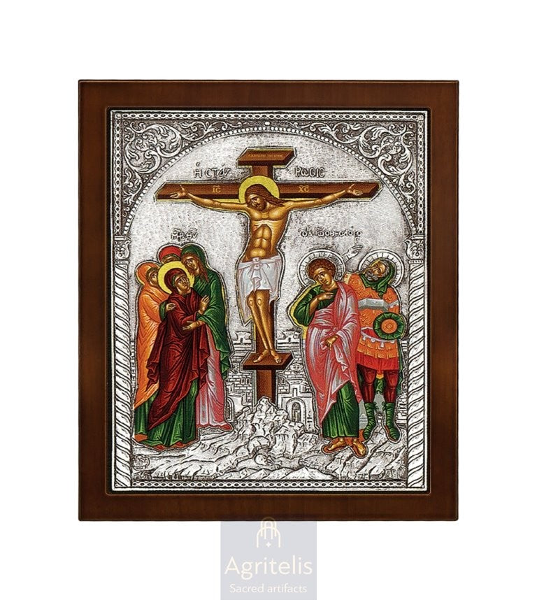 Сребърна икона, Αγριτέλης Църковни, ieraskevi.com, РАЗПЯТИЕТО С КОПРИНЕН ПЕЧАТ ВЪРХУ ПЛАТНО