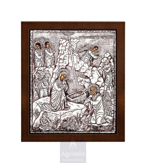 Nașterea Domnului — icoană din argint 925, 27 × 23 cm