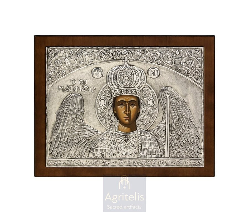 Сребърна икона, Αγριτέλης Църковни, ieraskevi.com, АРХАНГЕЛ МИХАИЛ МАНТАМАДОС КАФЯВО ДЪРВО