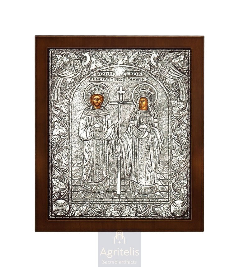 Icoană argintată, Agritelis Church Supplies, ieraskevi.com, Sfinții Constantin și Elena