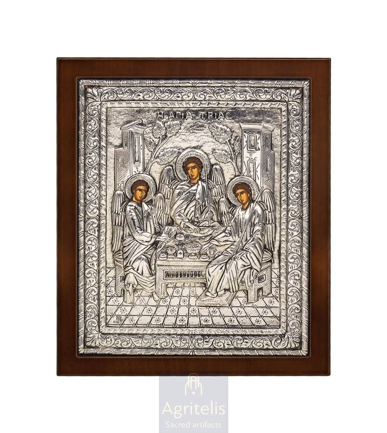Сребрна икона, Αγριτέλης Црквени предмети, ieraskevi.com, СВЕТА ТРОЈИЦА ГОСТОПРИМСТВО АВРААМОВО
