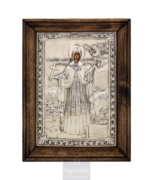 Sfânta Anastasia Farmacolitria — icoană din argint 925, 29 × 22 cm