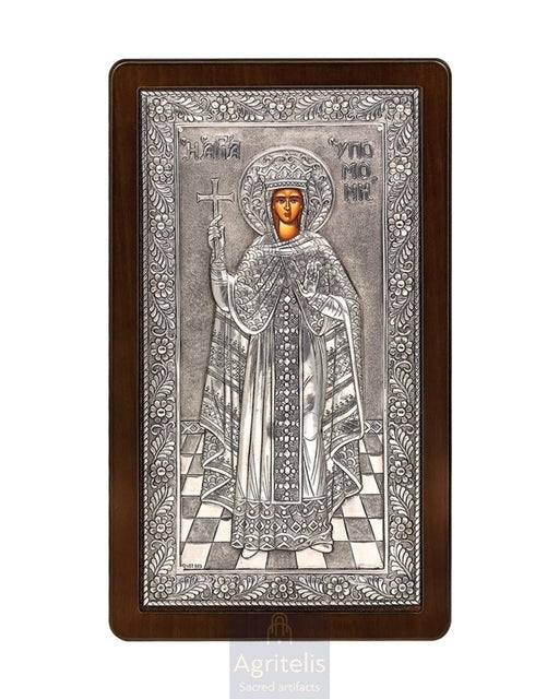 Sfânta Ipomoni — icoană din argint 925, 28,5 × 16,5 cm