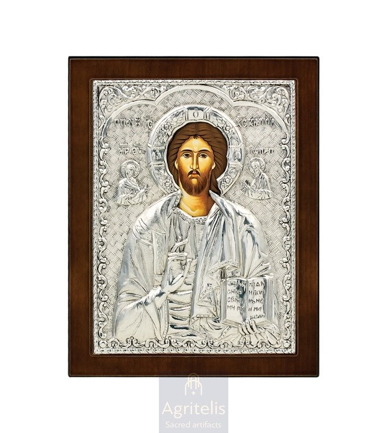 Icoană din argint, Agritelis Church Supplies, ieraskevi.com, Hristos — 24 x 19cm