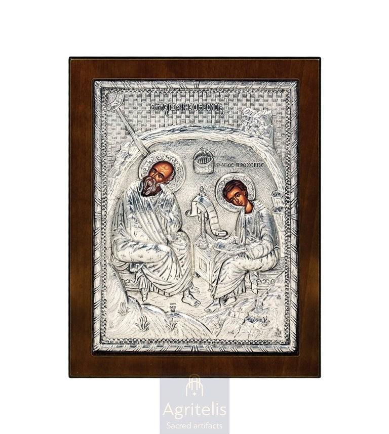Peștera Apocalipsei — Icoană din argint 925, 24 × 19 cm