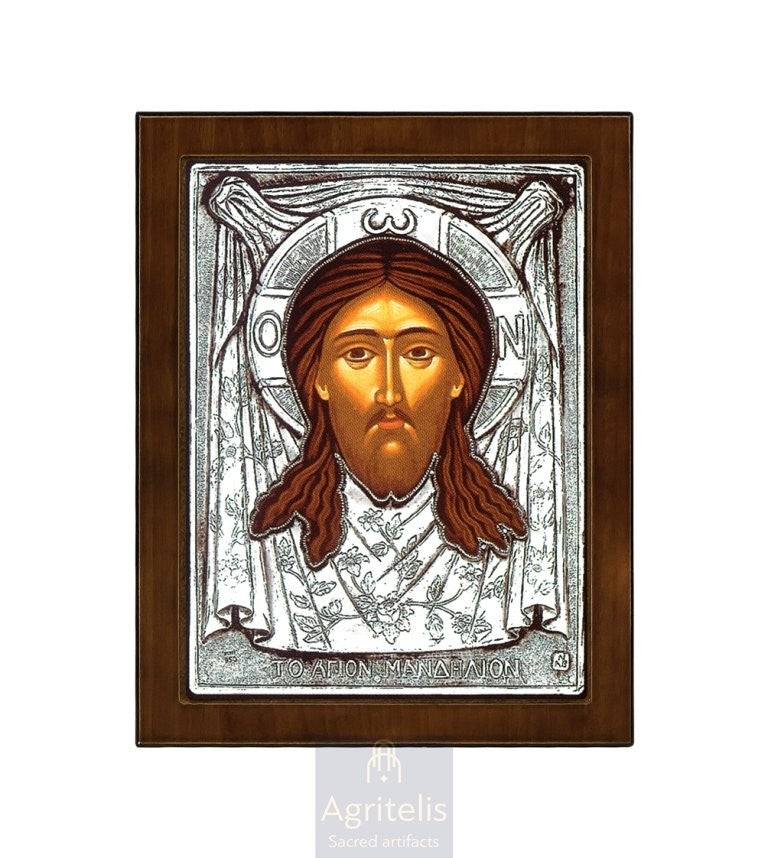 Сребърна икона, Αγριτέλης Църковни, ieraskevi.com, ПЛАТНОТО НА ХРИСТОС 24 x 19cm