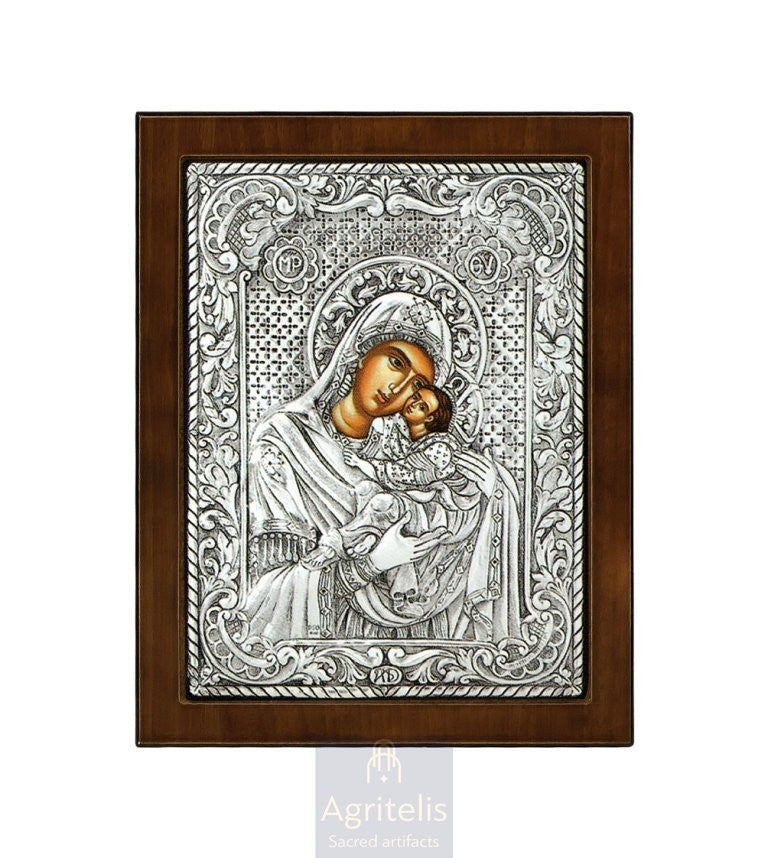 Срібна ікона, Αγριτέλης Церковне, ieraskevi.com, ПРЕСВЯТА БОГОРОДИЦЯ ДИТЯТКОТРИМАЧКА 24 x 19cm