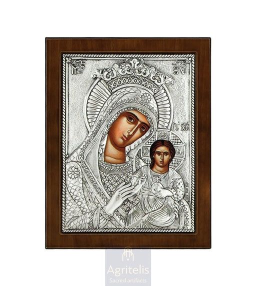 Icoană din argint, Agritelis Church Supplies, ieraskevi.com, Theotokos — model Anagennisi — 24 × 19 cm