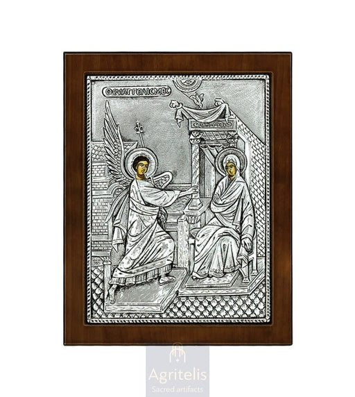 Icoană din argint, Agritelis Church Supplies, ieraskevi.com, Buna Vestire — 24 x 19 cm