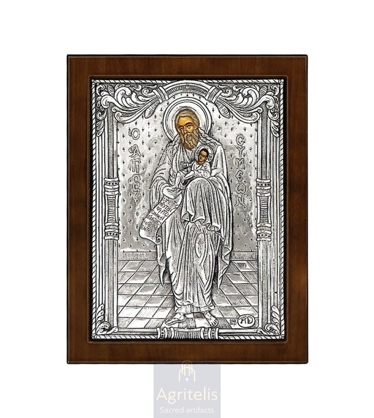 Срібна ікона, Αγριτέλης Церковне, ieraskevi.com, СВЯТИЙ СИМЕОН 24 x 19cm