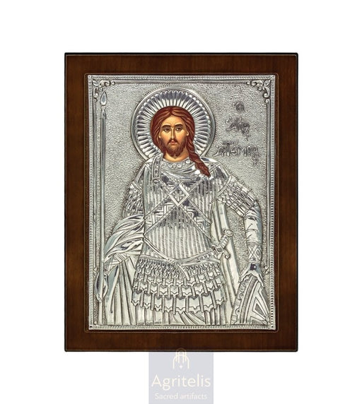 Icoană din argint, Agritelis Church Supplies, ieraskevi.com, Sfântul Artemie — 24 x 19 cm