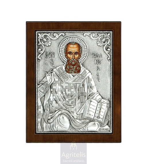 Срібна ікона, Αγριτέλης Церковне, ieraskevi.com, СВЯТИЙ АФАНАСІЙ 24 x 19cm