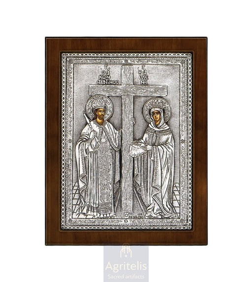 Срібна ікона, Αγριτέλης Церковне, ieraskevi.com, СВЯТІ КОСТЯНТИН І ЄЛЕНА 24 x 19cm
