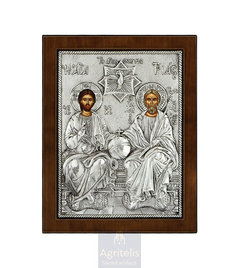 Сребрна икона, Αγριτέλης црквени предмети, ieraskevi.com, Света Тројица 24 x 19cm