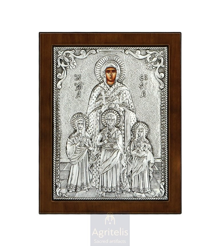 Сребърна икона, Αγριτέλης Църковни, ieraskevi.com, СВЕТА СОФИЯ 24 x 19cm