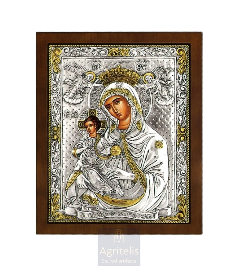 Сребърна икона, Αγριτέλης Църковни, ieraskevi.com, ПАНАГИЯ УТЕХАТА НА АНГЕЛИТЕ 31 x 25 cm