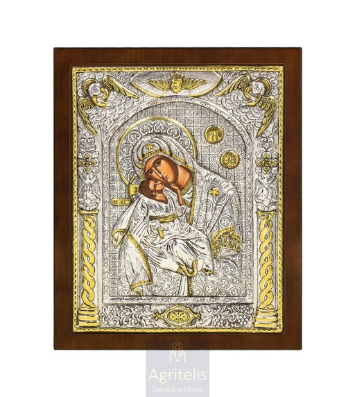 Срібна ікона, Αγριτέλης Церковне, ieraskevi.com, ПАНАГІЯ ГЛІКОФІЛУСА АНГЕЛІВ 31 x 25 cm