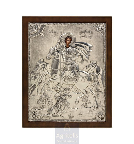 Срібна ікона, Αγριτέλης Церковне, ieraskevi.com, СВЯТИЙ ДИМИТРІЙ 31 x 25 cm