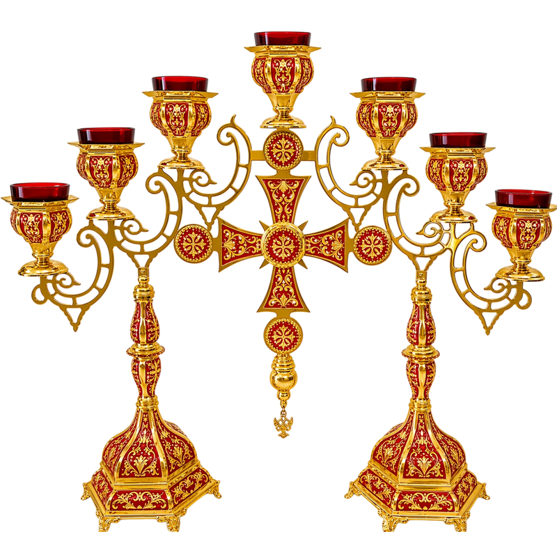 Семисвечник с лампадой эмаль 120cm — 85 × 23 × 81 cm