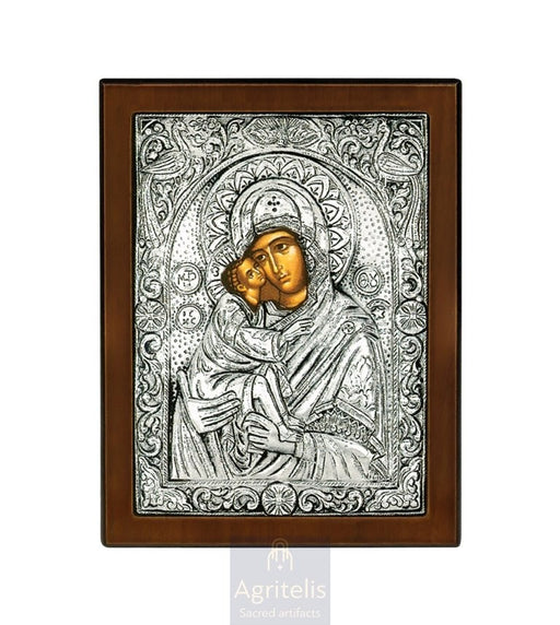 Срібна ікона, Αγριτέλης Церковне, ieraskevi.com, ПАНАГІЯ ГЛІКОФІЛУСА 18 x 14 cm