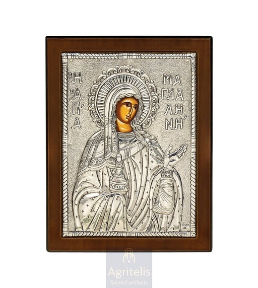 Срібна ікона, Αγριτέλης Церковне, ieraskevi.com, СВЯТА МАГДАЛИНА 18 x 14 cm