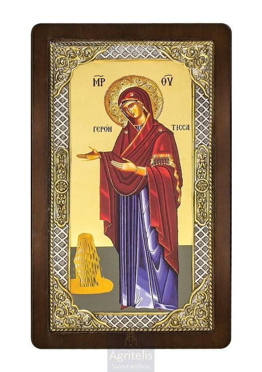 Срібна ікона, Αγριτέλης Церковне, ieraskevi.com, ПРЕСВЯТА БОГОРОДИЦЯ ГЕРОНТІССА 28,5 x 16,5 cm