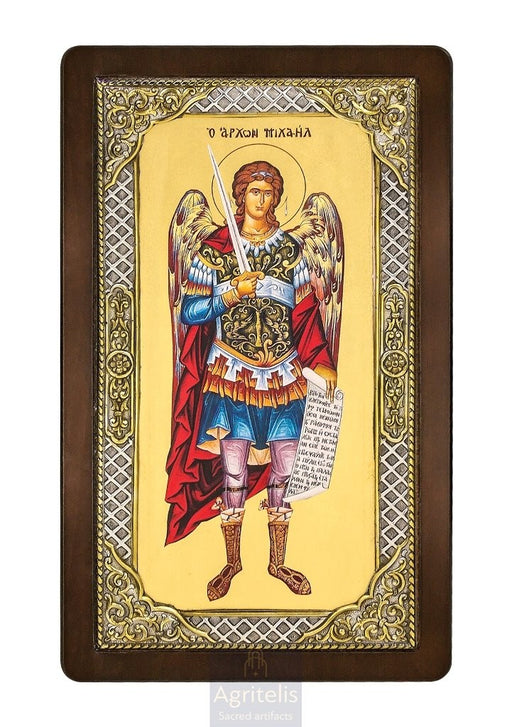 Срібна ікона, Αγριτέλης Церковне, ieraskevi.com, АРХАНГЕЛ МИХАЇЛ 28,5 x 16,5 cm