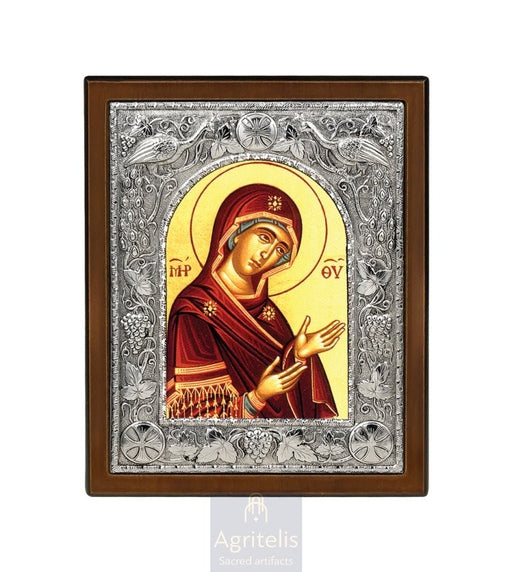 Ασημένια Εικόνα, Αγριτέλης Εκκλησιαστικά, ieraskevi.com, ΠΑΝΑΓΙΑ ΔΕΟΜΕΝΗ 29 x 23 cm