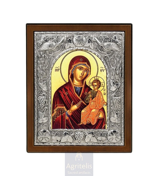 Ασημένια Εικόνα, Αγριτέλης Εκκλησιαστικά, ieraskevi.com, ΠΑΝΑΓΙΑ ΑΜΟΛΥΝΤΟΣ 29 x 23 cm